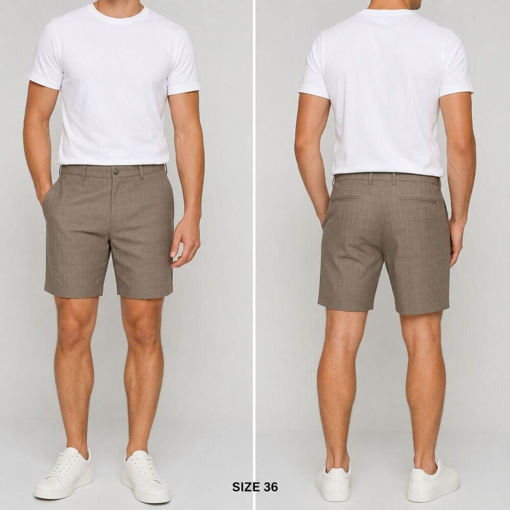 Greg-norman-collection Men's Tan and Cream Shorts